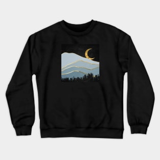 Gold landscape with moon #8 Crewneck Sweatshirt